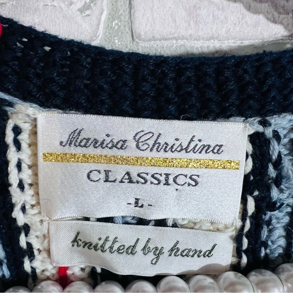 Vintage Marisa Christina Hand-Knit Bird and Birdhouse Vest Size L - Picture 8 of 9